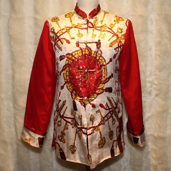 Vintage Rare Metallic Gold/Red Keys & Ropes Jacket - Picture 2 of 7